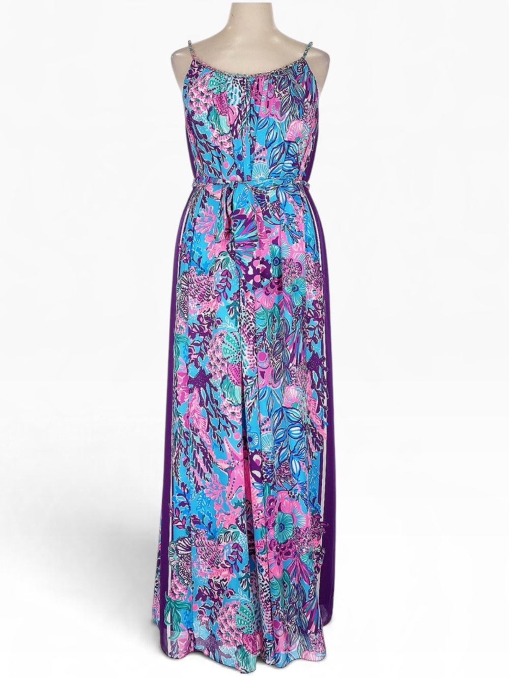 LILLY PULITZER HAZELYN MAXI DRESS SNUBA DUBA DOO TURQUOISE OASIS - Picture 2 of 10
